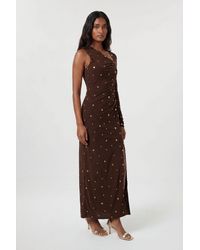 Karen Millen - Premium Slinky Crepe Embellished Cut Out Maxi Dress - Lyst