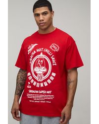 BoohooMAN - Siracha Hot Chilli Sauce Oversized License Print T-Shirt - Lyst