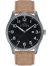 Elevon Watches - Crosswind Canvas-Overlaid Leather-Band Watch W/ Date - Lyst