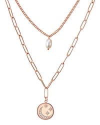 Valero Pearls - Necklace Stainless Steel Freshwater Cultured Pearl Preciosa - Lyst