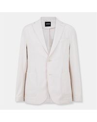 BOSS - Solid Patterned Notch Collared Blazer - Lyst