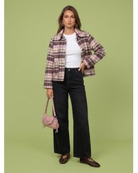Urban Bliss - Wool Blend Check Patch Coat - Lyst