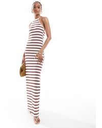 ONLY - Open Knit Maxi Dress With Contrast Trim - Lyst