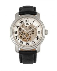 Reign - Kahn Automatic Skeleton Leather-Band Watch - Lyst