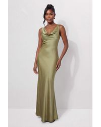 MissPap - Premium Satin Cowl Neck Fishtail Maxi Bridesmaid Dress - Lyst