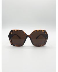 SVNX - Oversized Rounded Angular Sunglasses - Lyst