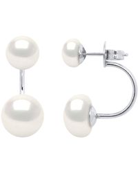 Ateliers Saint Germain - Earrings Duo Real Cultured Freshwater Pearls Button 6 And 9 Mm - Lyst