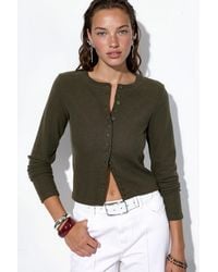 Busem - Cropped Ribbed Button Cardigan - Lyst
