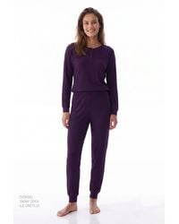 Penti - Midnight Mood Ribbed Long Sleeve Pajama Set - Lyst