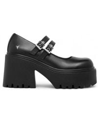 Windsor Smith - Windsorsmith Dames Zwarte Leren Mary-jane Hak Schoenen Met Dikke Plateauzool - Lyst