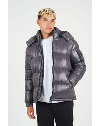 Brave Soul - Hooded Padded Puffer Jacket With Detachable Hood - Lyst