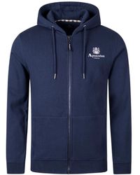 Aquascutum - Active Small Logo Full-Zip Hoodie Cotton - Lyst