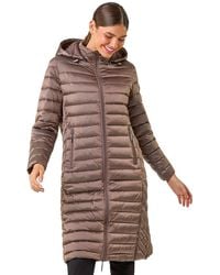Roman - Longline Hooded Padded Coat - Lyst
