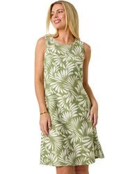 Roman - Petite Leaf Print Shift Dress - Lyst