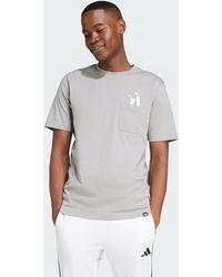 adidas - Lounge Slides Graphic Pocket Tee - Lyst