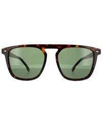 BOSS - Square Dark Havana Sunglasses - Lyst