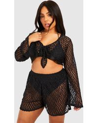 Boohoo - Plus Jersey Knitted Beach Co Ord - Lyst