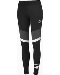 PUMA - Archive '90S Retro Leggings Logo Colourblock Tight 579403 01 - Lyst