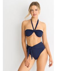 Gini London - Twist Front Halter Neck Bikini Top - Lyst