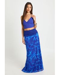 Boohoo - Chiffon Halterneck Pleated Wrap Top - Lyst