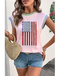 Azura Exchange - Pailletten Vlag Tanktop - Lyst