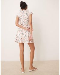 ASOS - Satin Flippy Mini Dress With Scallop Trim - Lyst