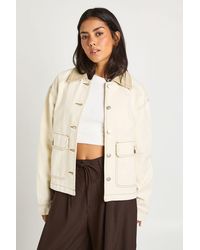 Boohoo - Denim Barn Jacket - Lyst