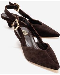 Forever & Always Shoes - Dioris Leder-Slingback-Kitten-Heel-Pumps - Lyst