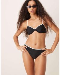 Abercrombie & Fitch - Mid Rise Contrast Trim Bikini Bottom Co-Ord - Lyst