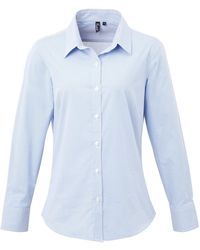 PREMIER - Ladies Gingham Long-Sleeved Shirt (Light/ - Lyst