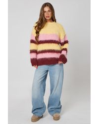 Urban Bliss - Lemon Brushed Wool Stripe Oversized Jumper - Lyst