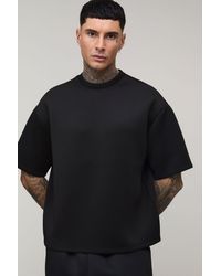 BoohooMAN - Tall Oversized Boxy Bonded Scuba T-Shirt - Lyst