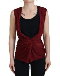 Dolce & Gabbana - Overhemd Leevele Cowl Neck Geknoopte Top - Lyst