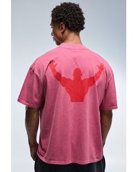 BoohooMAN - One More Rep Washed Oversized Extended Neck T-Shirt - Lyst