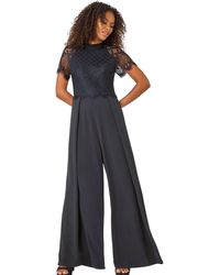 D.u.s.k - Lace Bodice Wide Leg Jumpsuit - Lyst