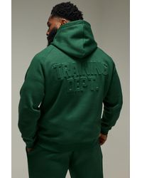 BoohooMAN - Training Dept Oversized Embossed Hoodie - Lyst