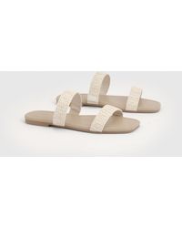 Boohoo - Crochet Double Strap Sliders - Lyst