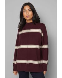 Wallis - Stripe Detail Funnel Neck Jumper - Lyst