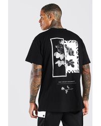 BoohooMAN - Oversized Floral Photo Back Print T-shirt - Lyst
