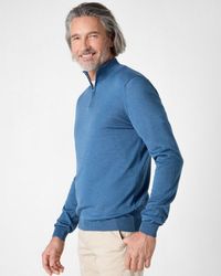 Oliver Sweeney - Curragh 1/4 Zip Funnel Neck Merino Wool Jumper Size: M - Lyst