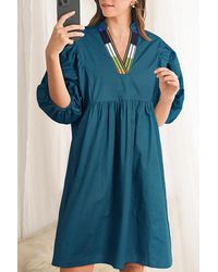 Azura Exchange - Mini Dress Vneck 34 Sleeves - Lyst