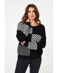 Izabel London - Geo Print Drop Shoulder Relaxed Jumper - Lyst