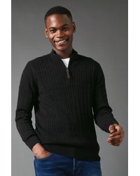 MAINE - Premium Pure Cotton Cable Half Zip Jumper - Lyst