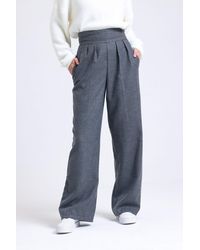 Hiccup - High Waist Wide Leg Trousers With A Belt Detail - Lyst