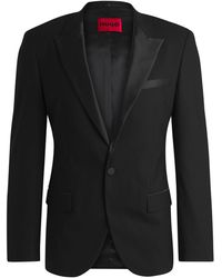 HUGO - Solid Patterned Lapel Collared Blazer - Lyst