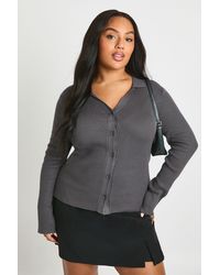 Boohoo - Plus Button Down Cardigan - Lyst