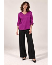 James Lakeland - V-Neck Satin Blouse - Lyst