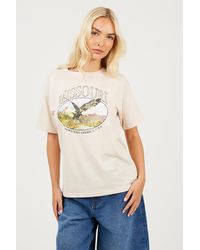 Brave Soul - Oversized Graphic Print T-Shirt - Lyst