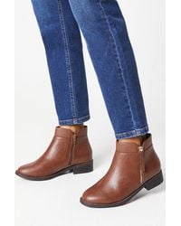 Good for the Sole - Extra Wide Fit Mira Material Mix Zip Flat Ankle Boots - Lyst