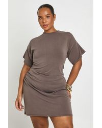 Boohoo - Plus Ruched Waist T-Shirt Dress - Lyst